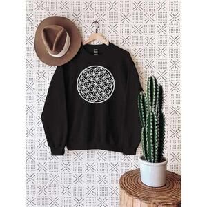 Seed Of Life Flower Of Life Sacred Geometry Crewneck Sweatshirt